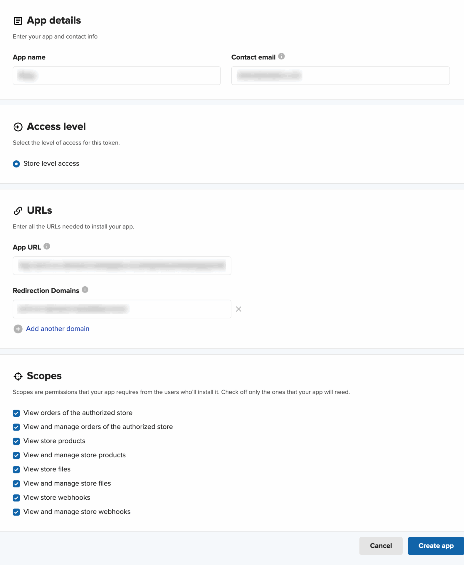 This image shows how to configure the app details