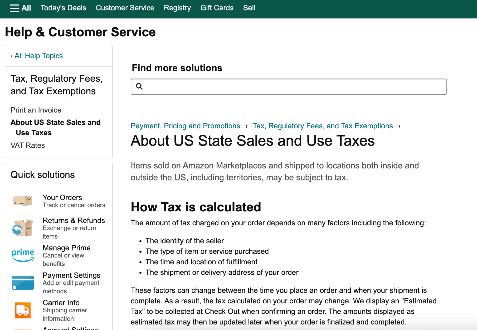 This is a screenshot of amazon tax