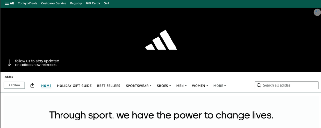 This is a screenshot of Addidas storefront