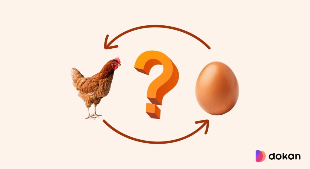 An illustration to chicken-and-egg problem 