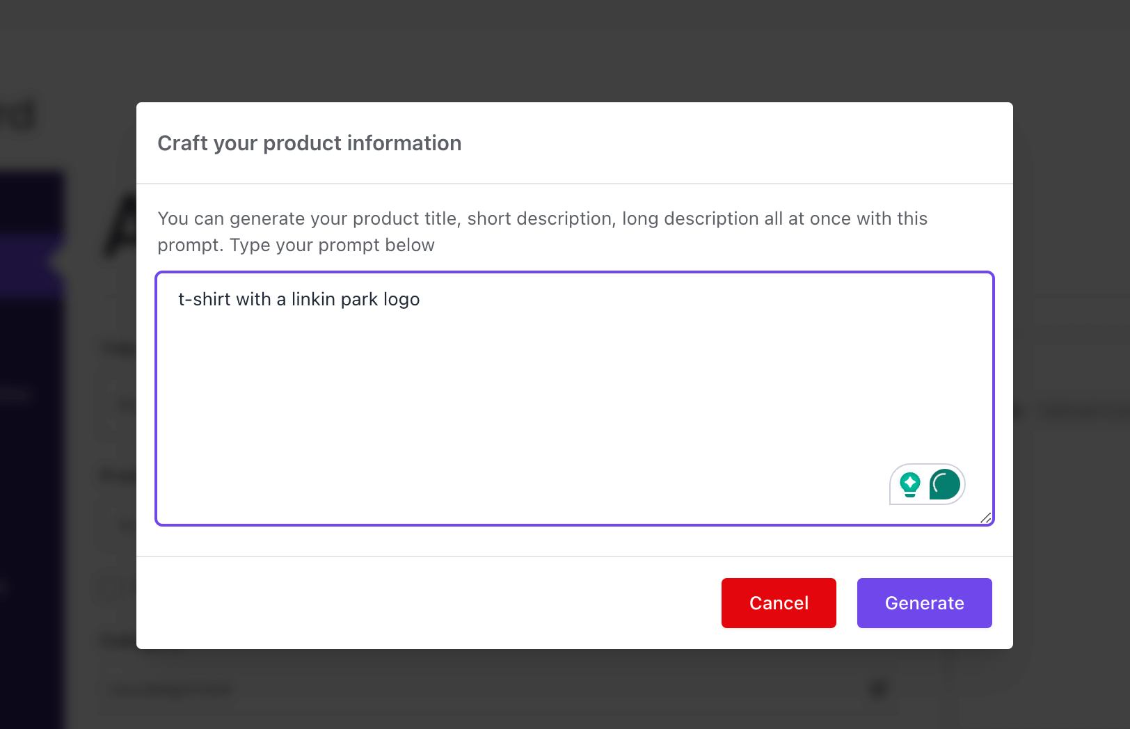 Dokan AI Assistant 3 This is a screenshot of prompt