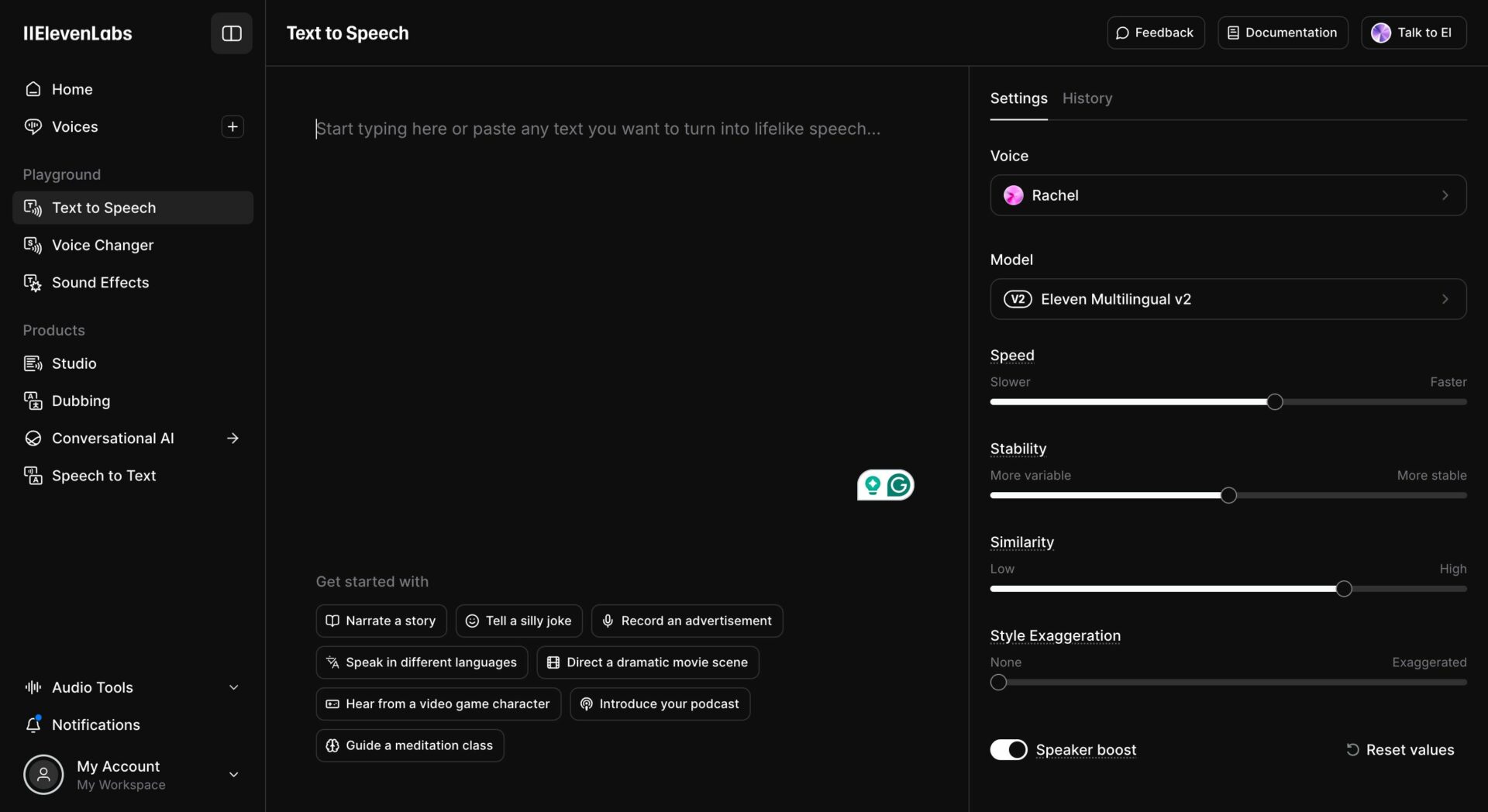 This is a screenshot of voiceover