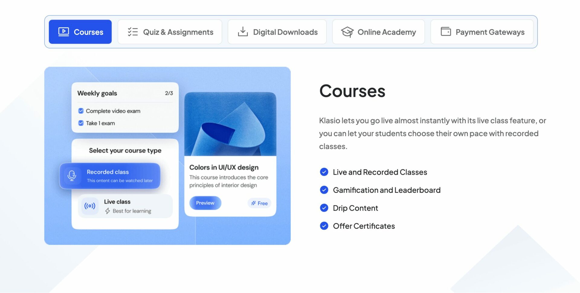 Klasio - Build Your Course Website in Minutes, Not Weeks
