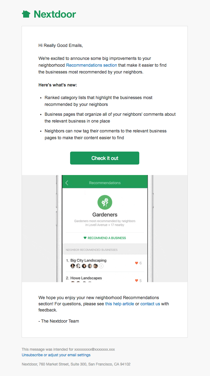This is a screenshot of product reccomendation emails