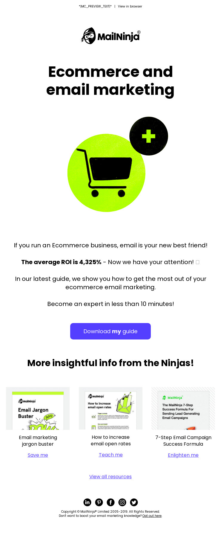 This is a screenshot of promotional emails