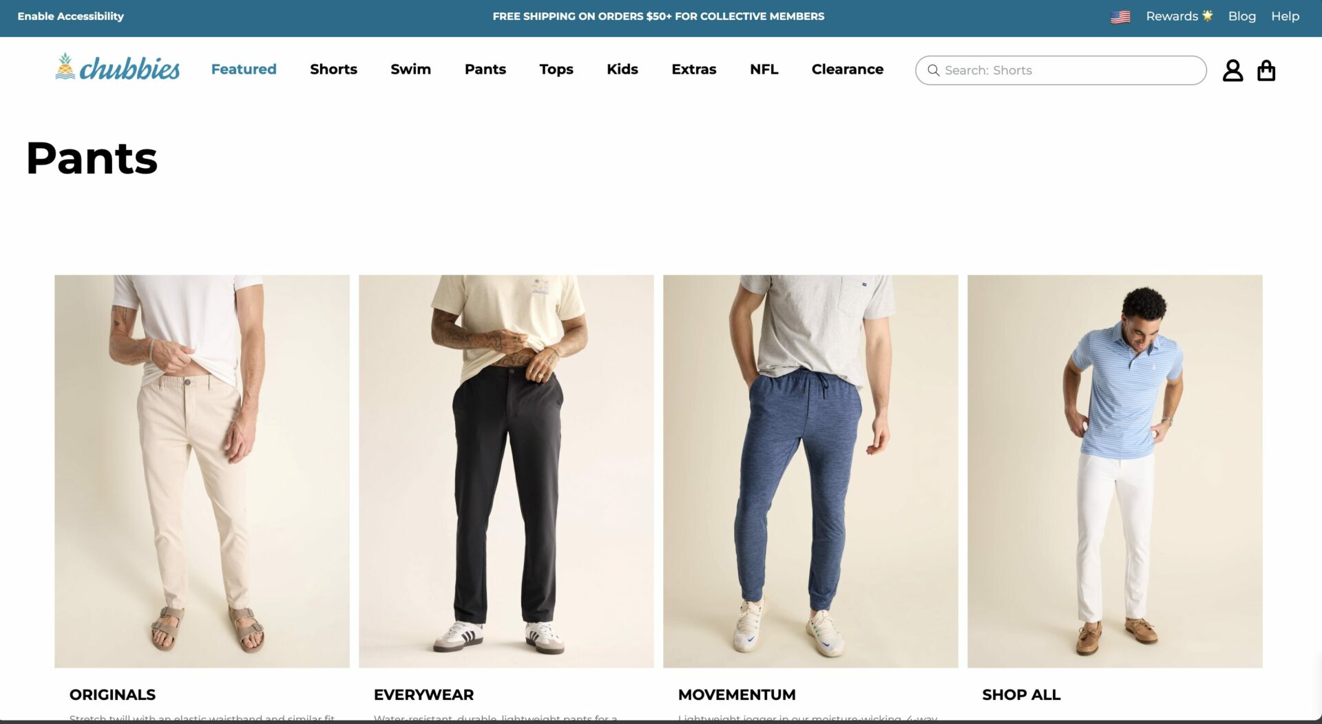 This is a screenshot of chubbies