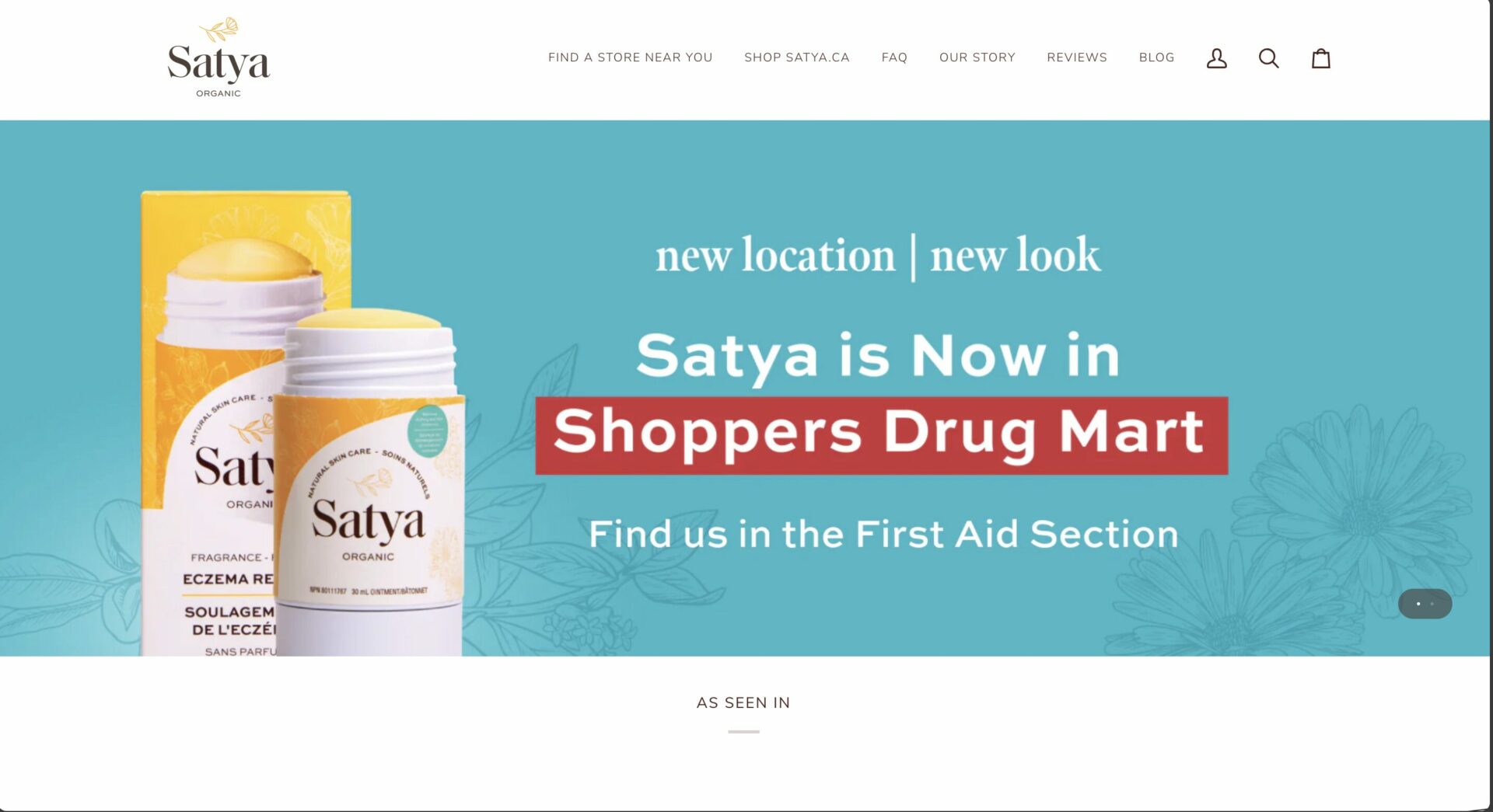 This is a screenshot of satya organic