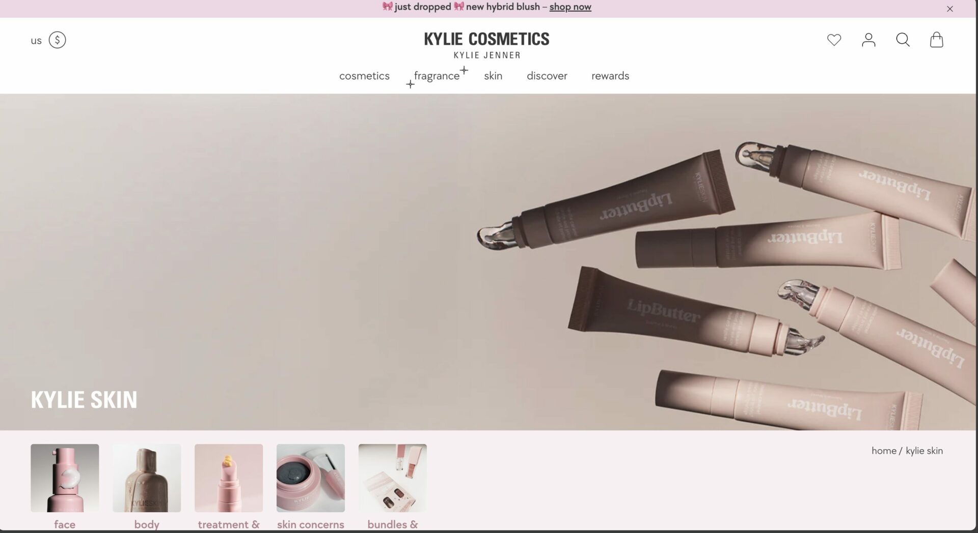 This is a screenshot of kylie cosmetics