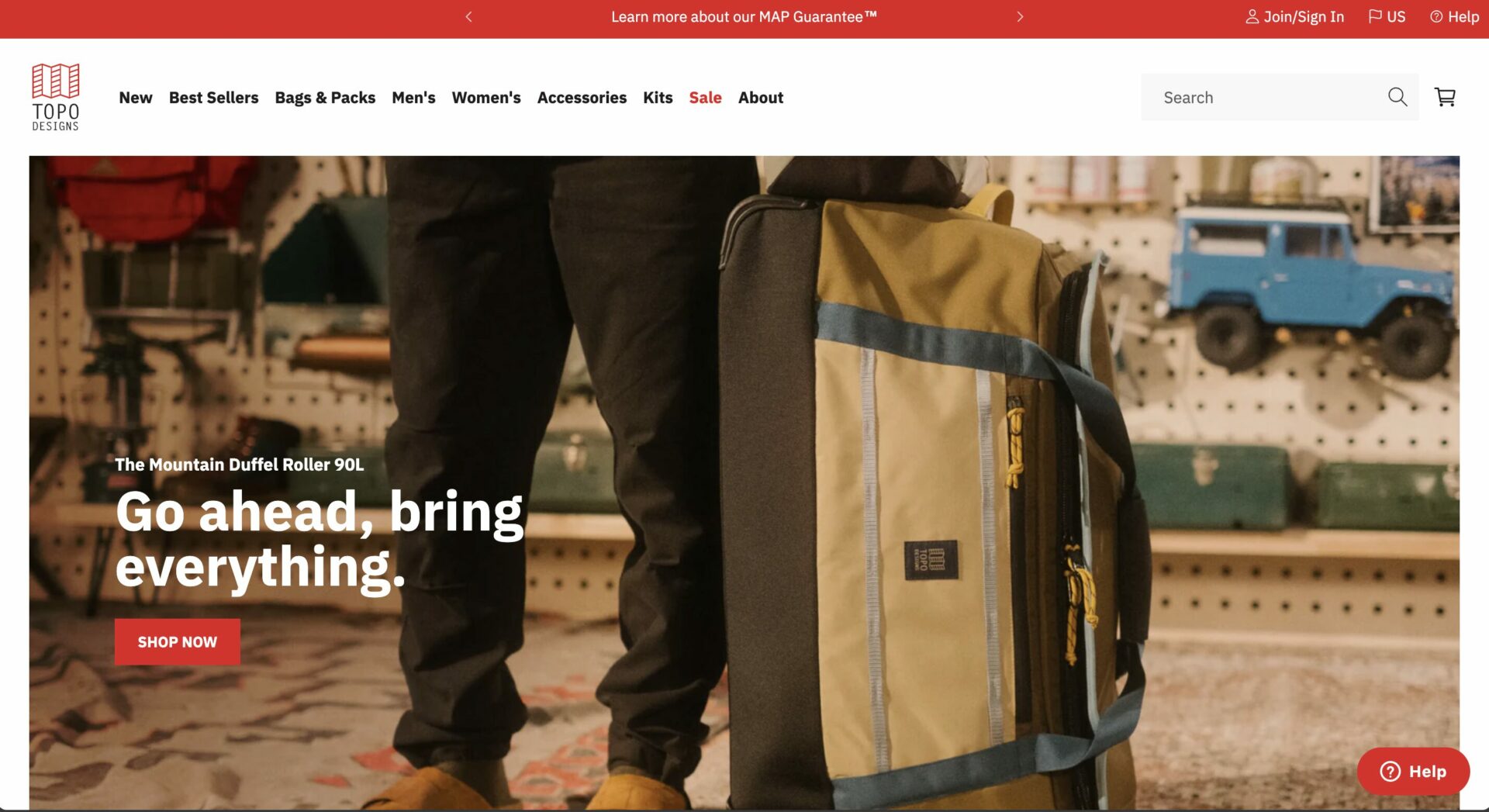 This is a screenshot of topo designs