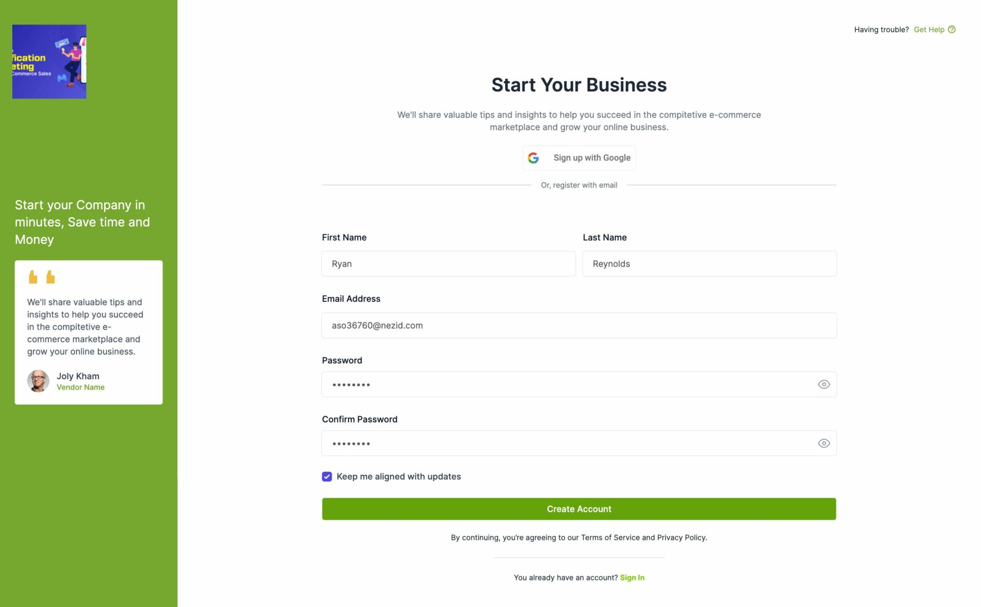 Dokan-Vendor-Sign-Up first page