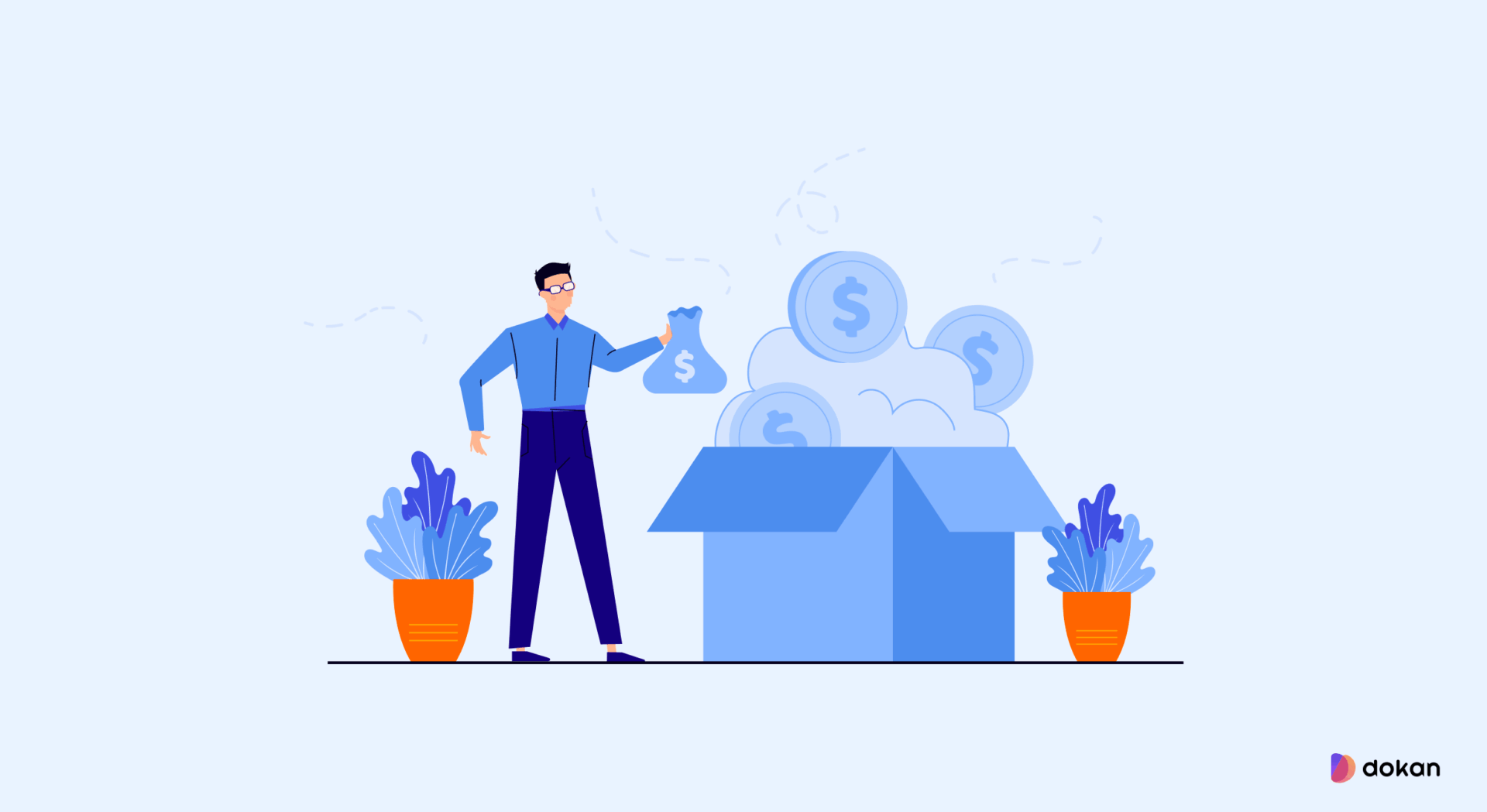 An investor is investing dollar to a business