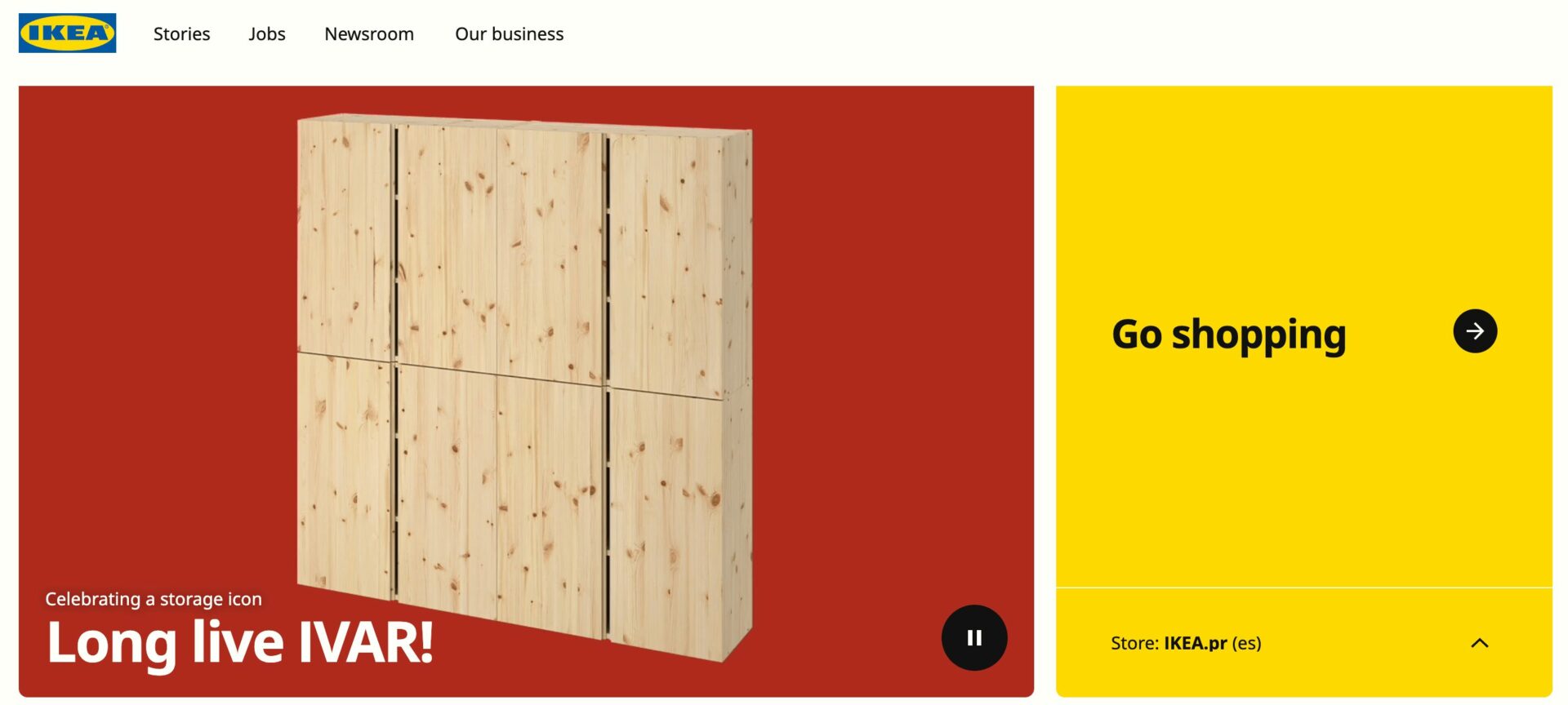 Homepage screenshot of the IKEA website