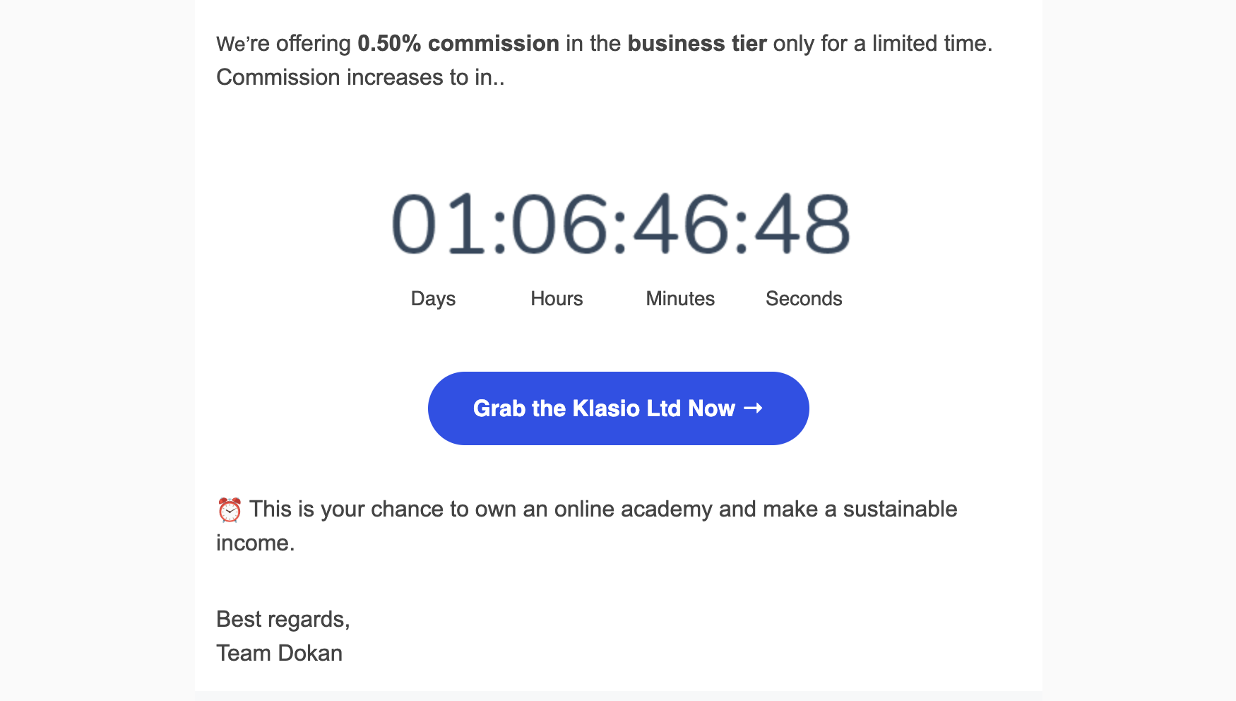 This is a screesnot of countdown timers