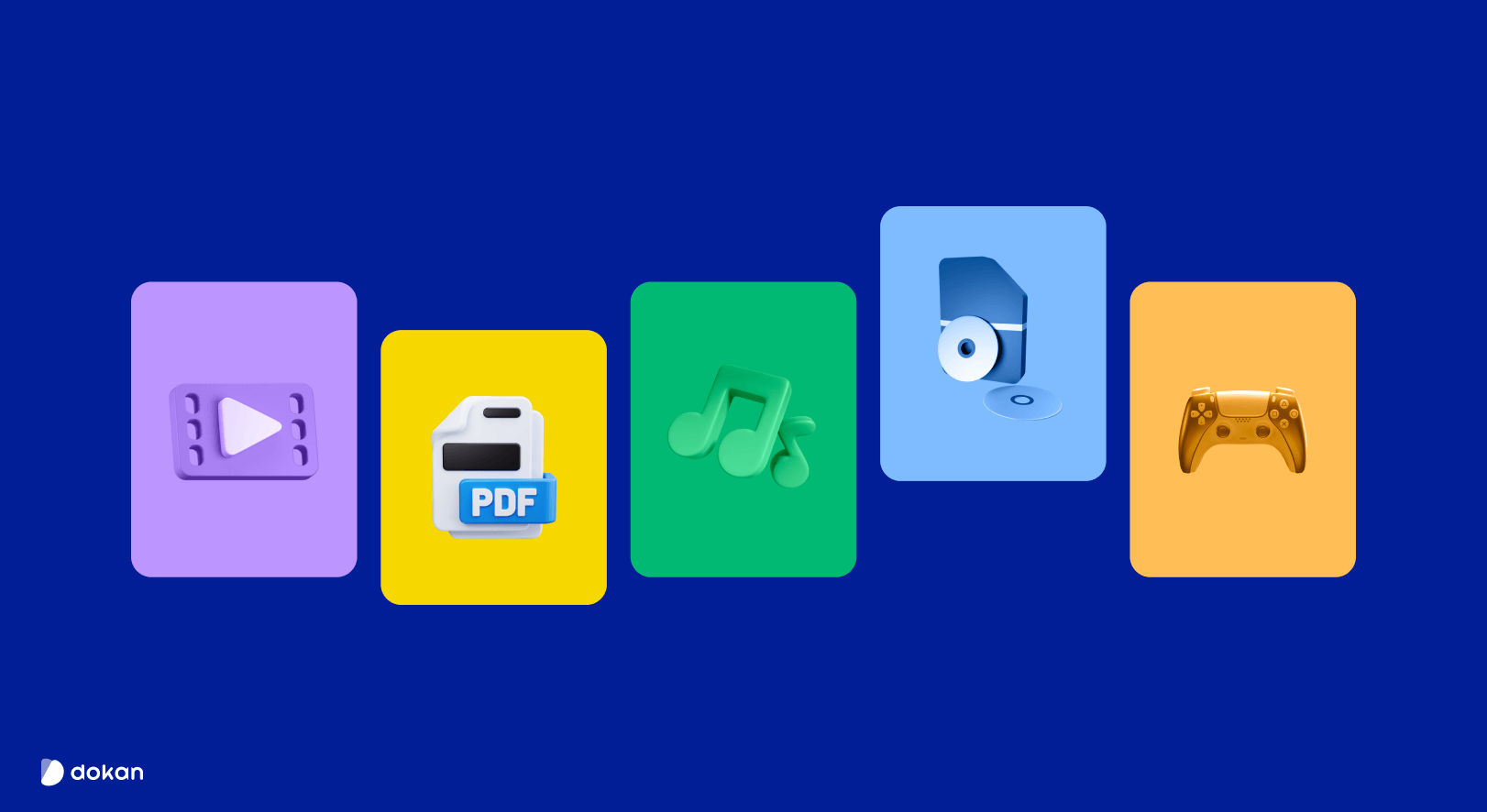 This image shows 5 different type of digital good
