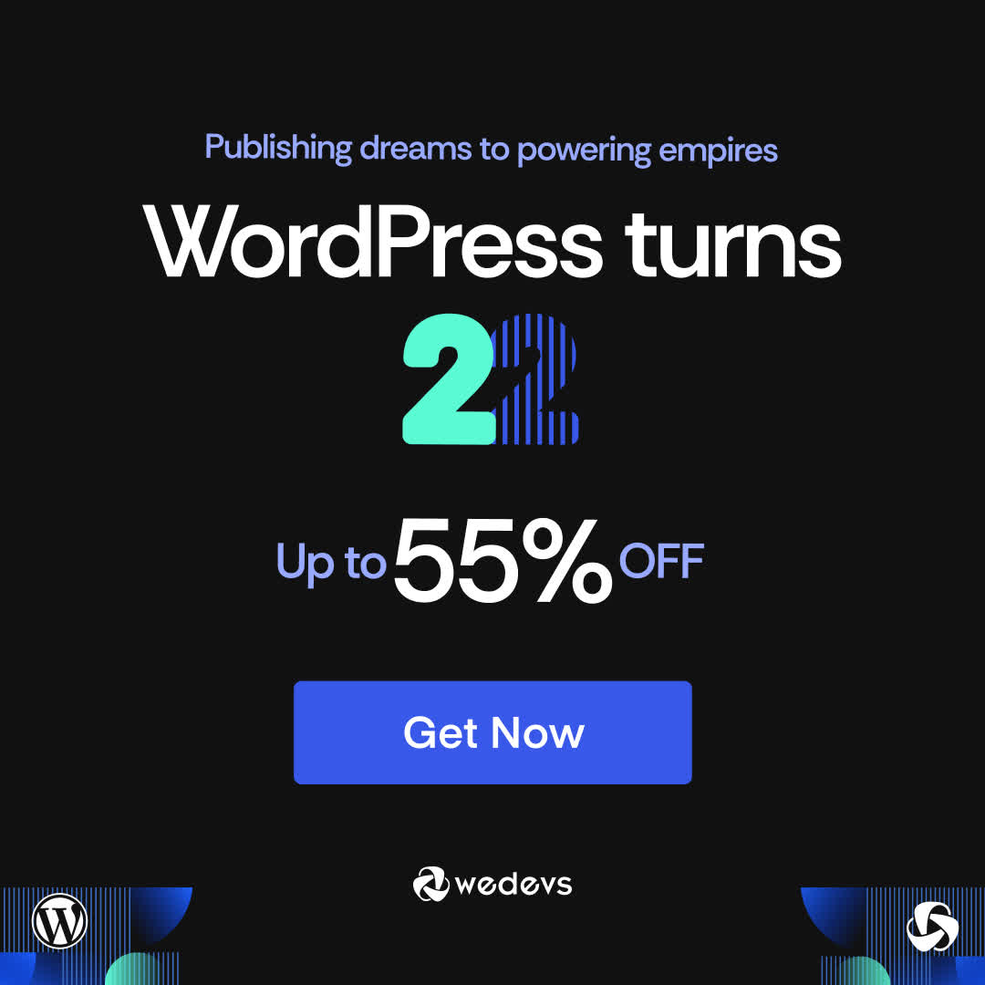 This is a social image of wedevs wordpress anniversary