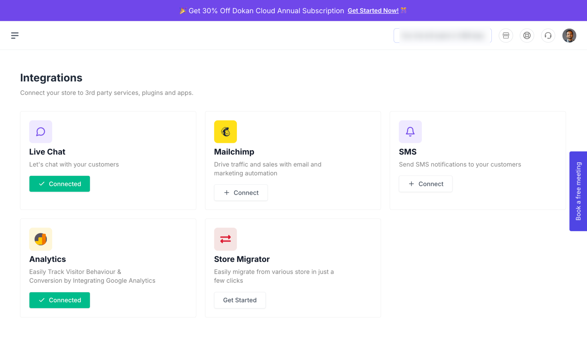 This is a screenshot of integrations