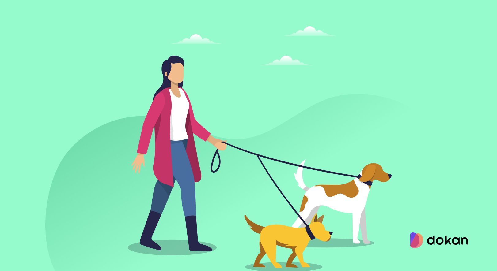 An illustration of Dog Walking- How to start a pet business