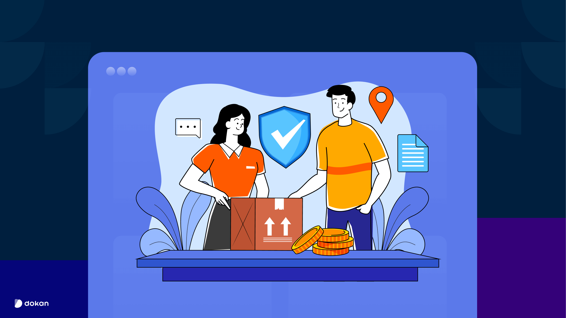 A boy and a girl are ensuring trust in their marketplace