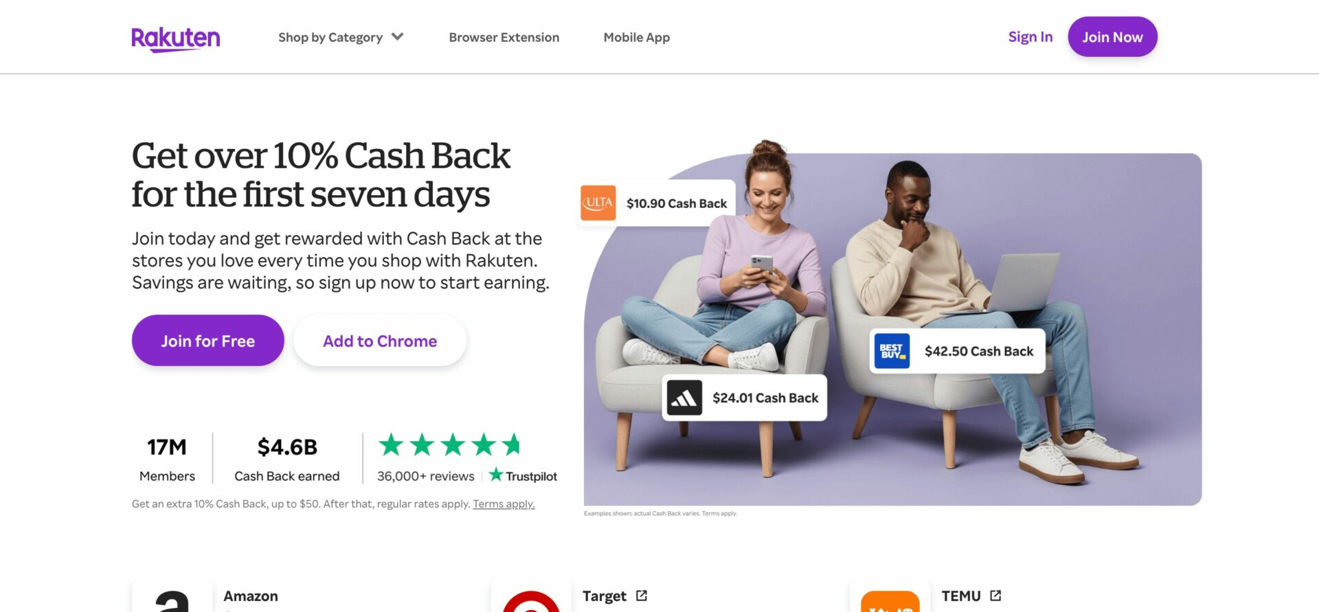 Rakuten - an example of a popular eCommerce marketplace