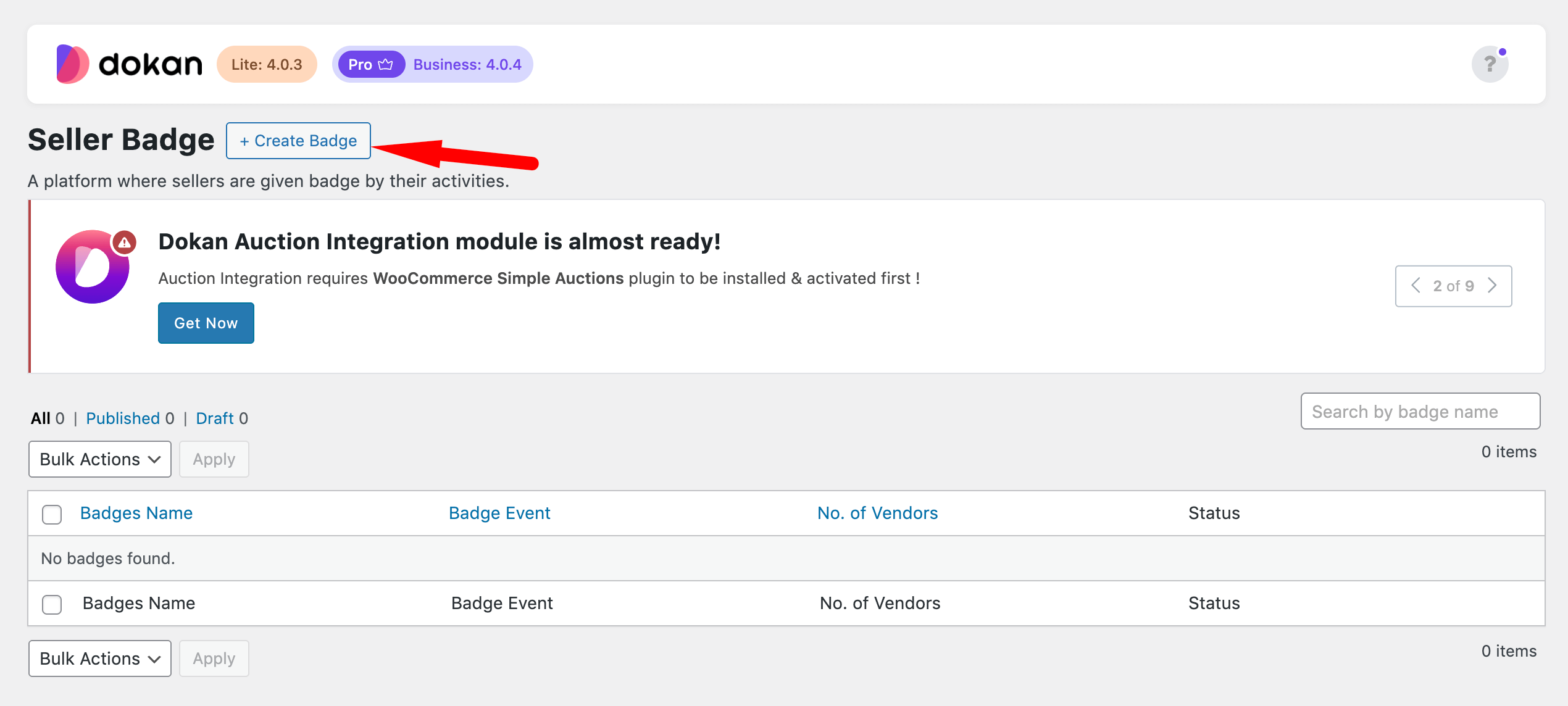 This is a screenshot of create badge