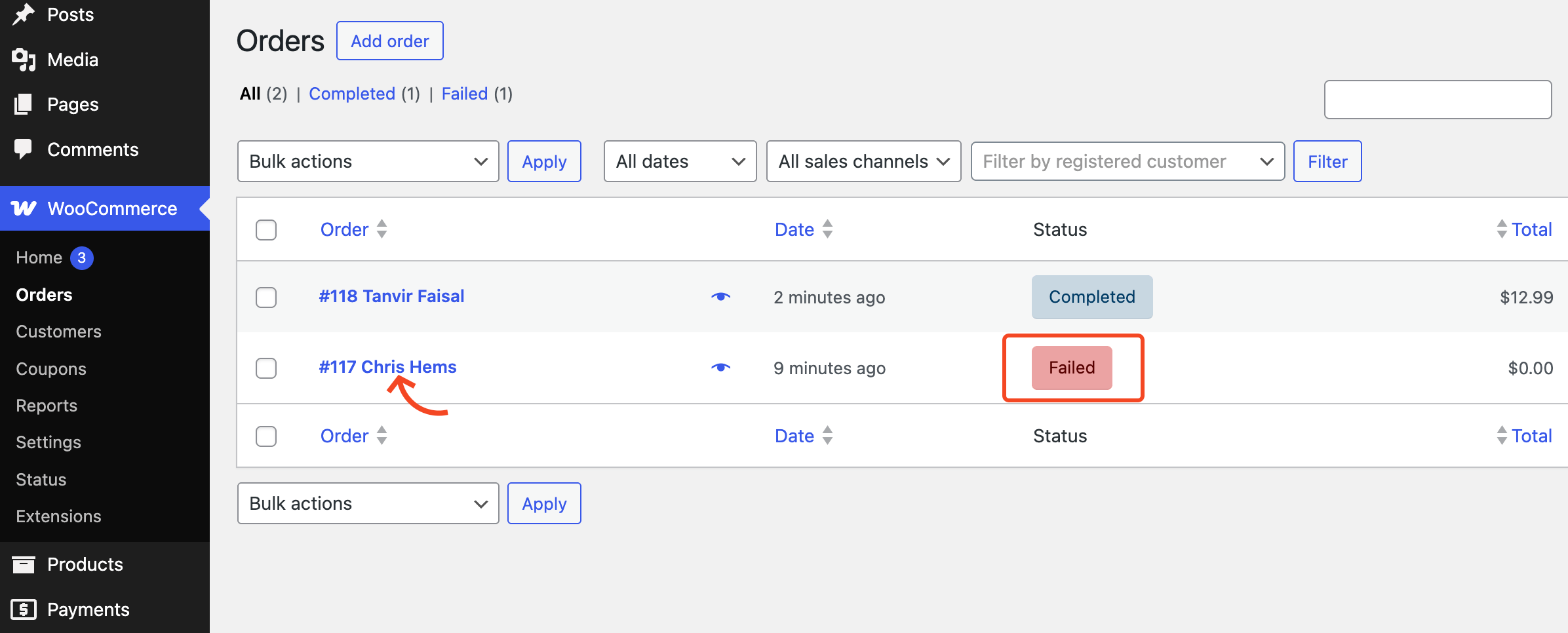 How to Troubleshoot WooCommerce Failed Orders Step by Step