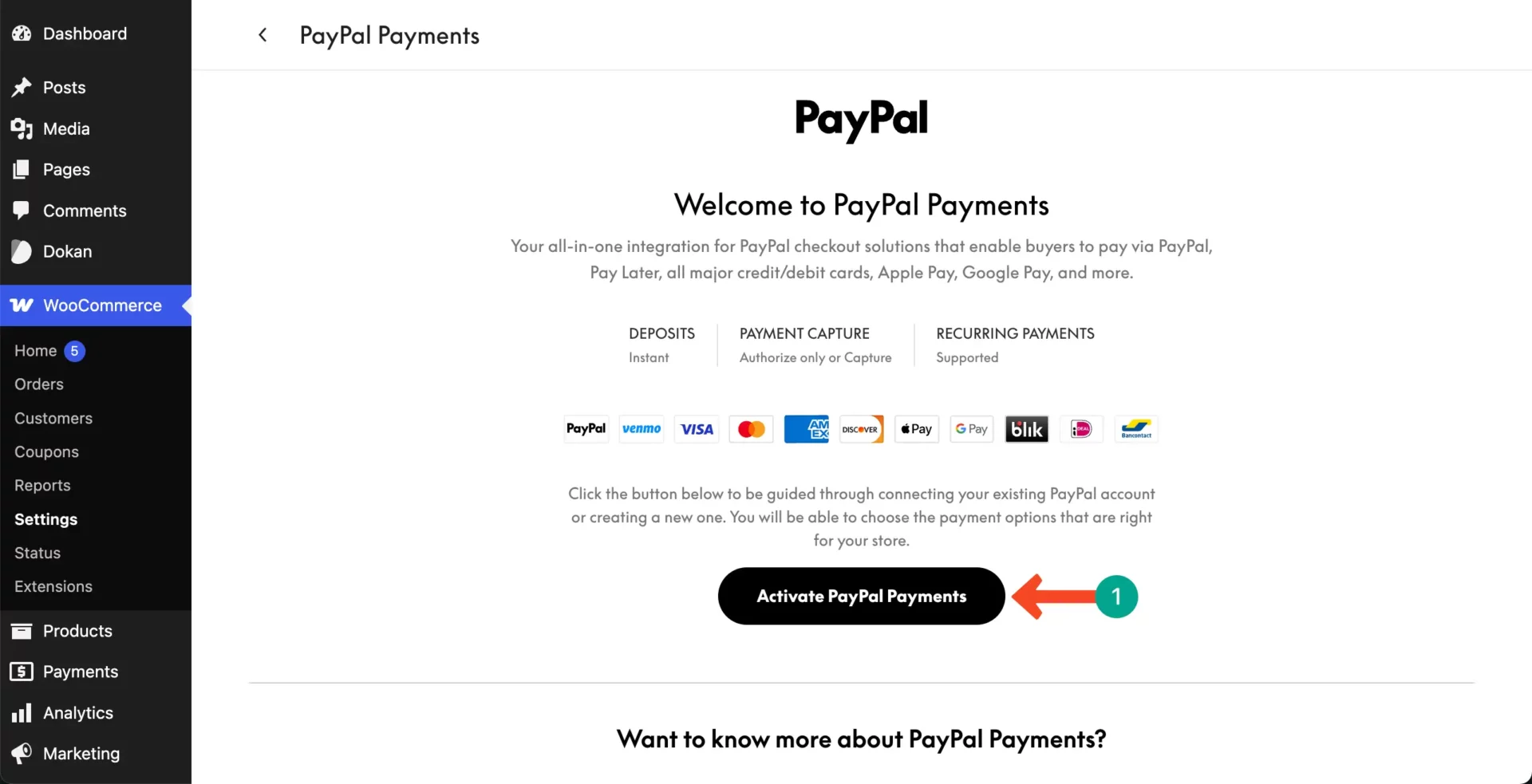 Activate PayPal