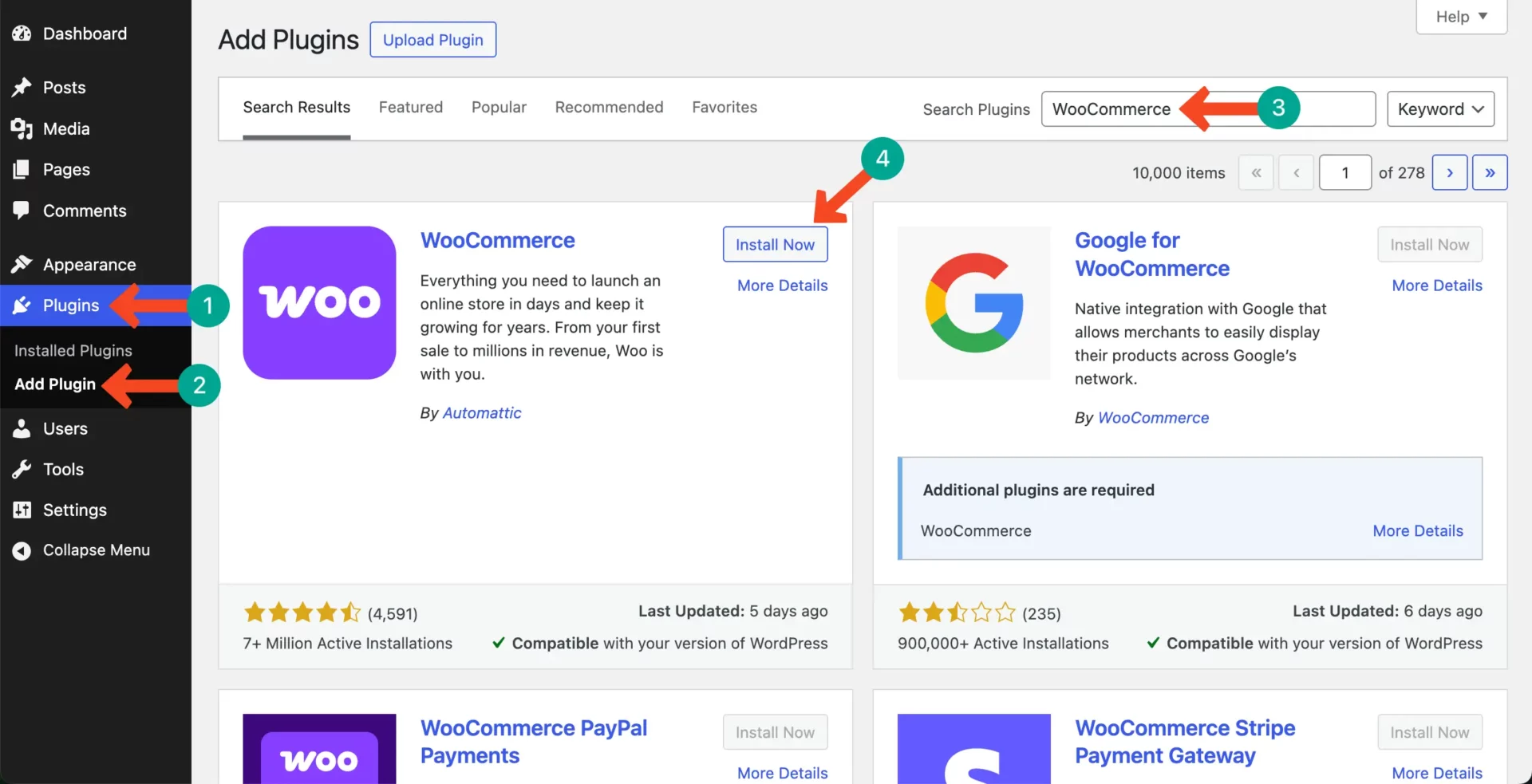 Install WooCommerce