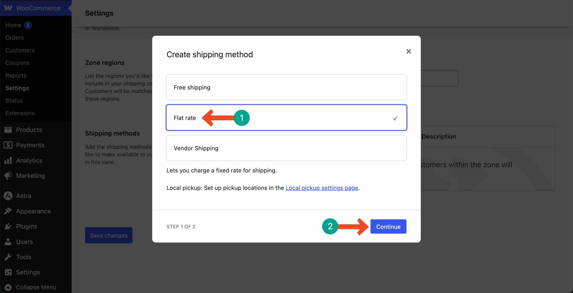 Select a shipping method