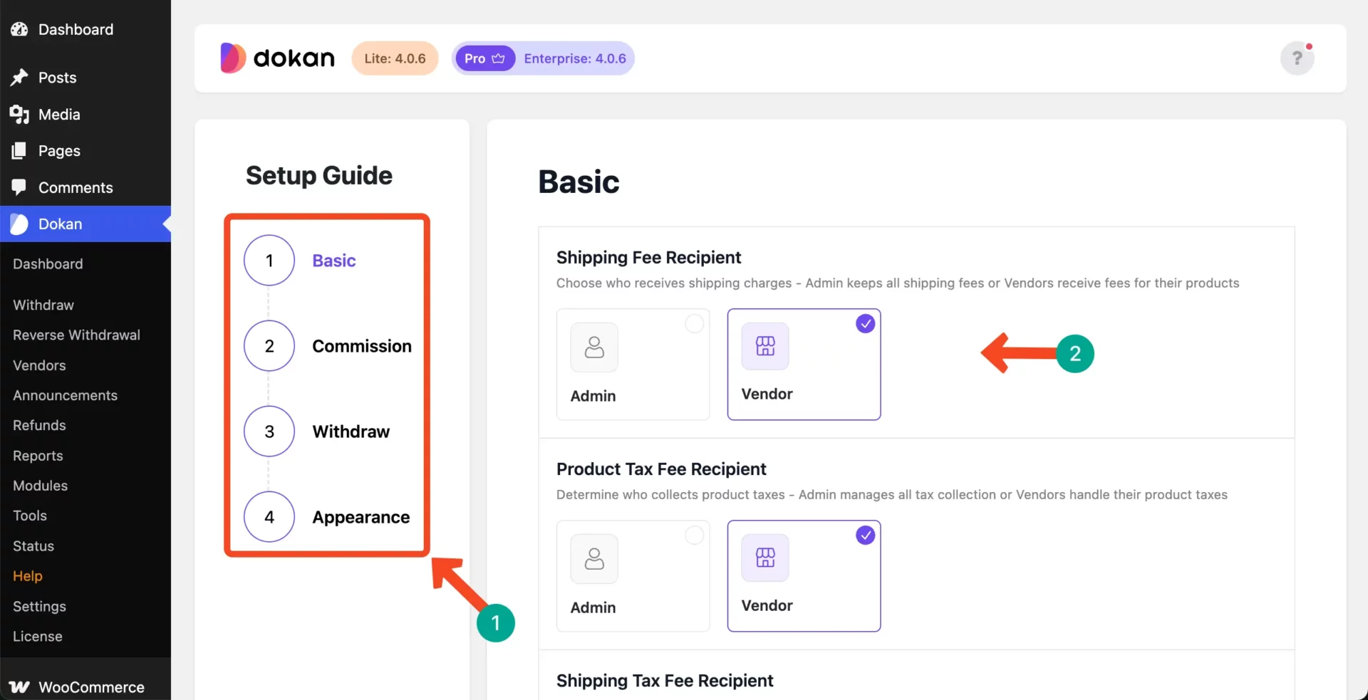 Set up all the steps for the marketplace configuration