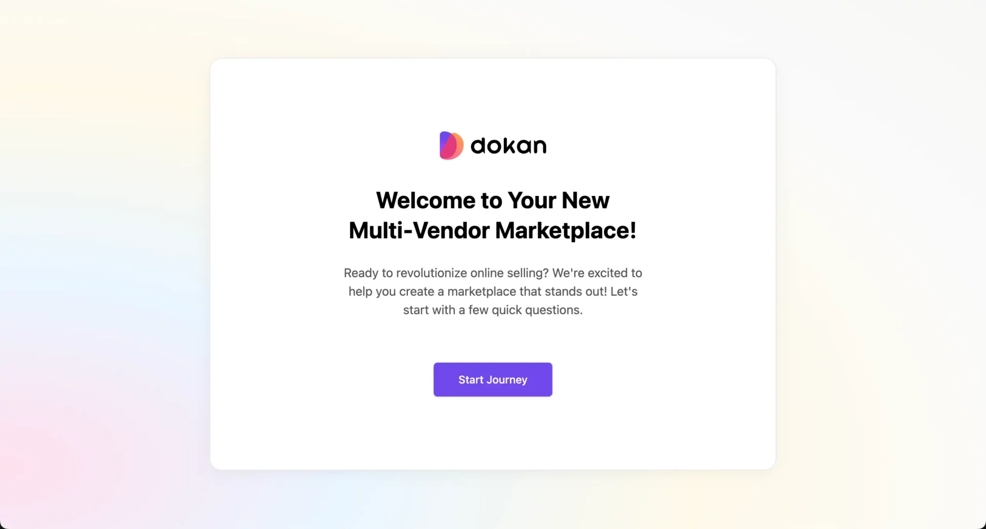 Welcome to Dokan wizard