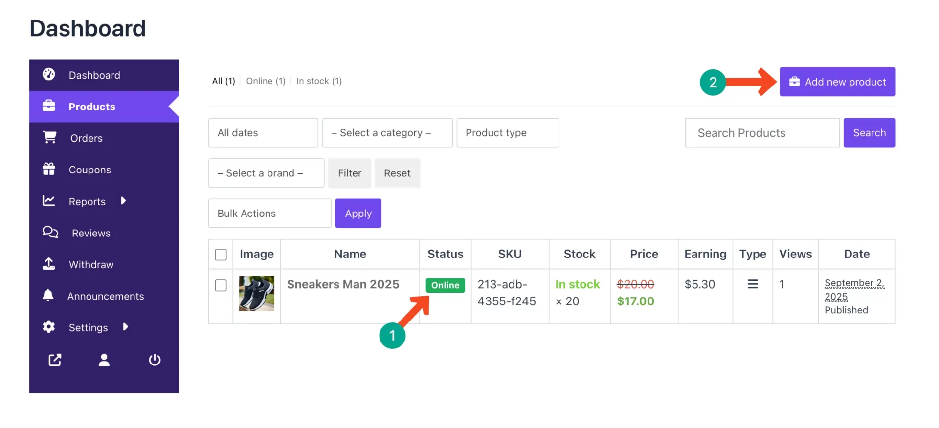 product is online