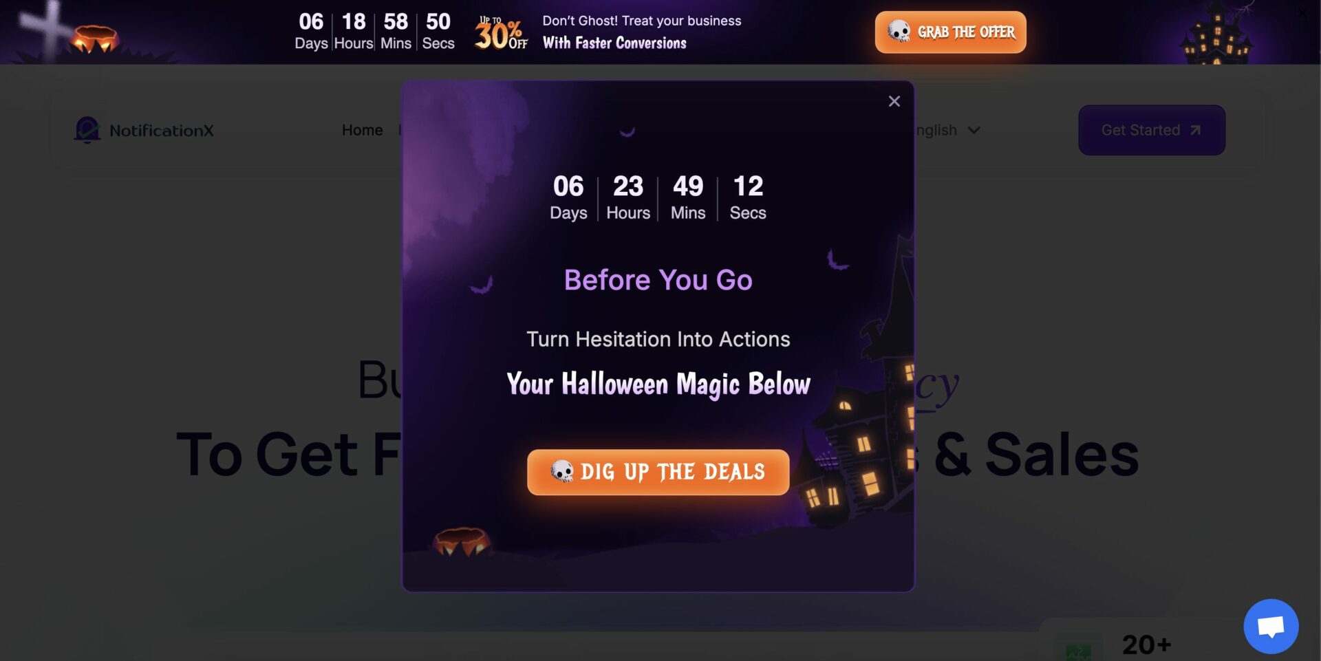 Halloween-Themed Pop-Ups and Banners