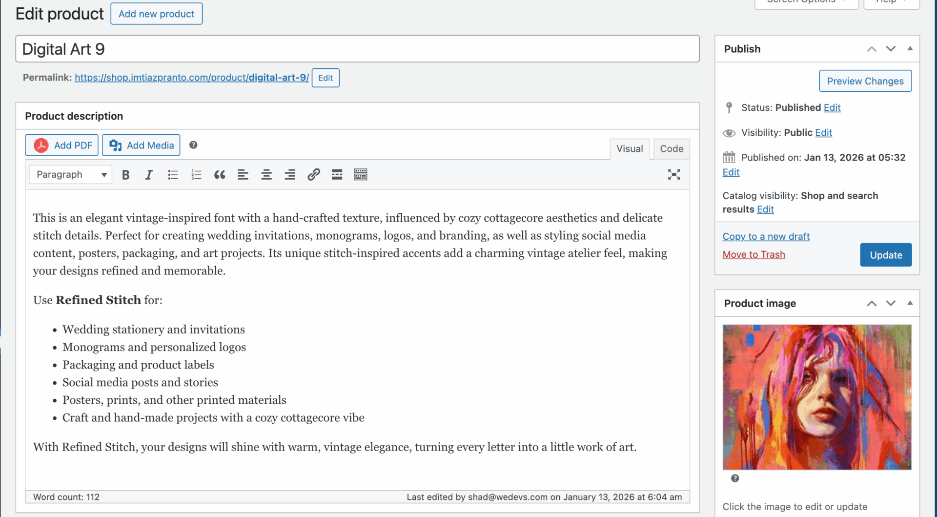 This is a screenshot of adding products