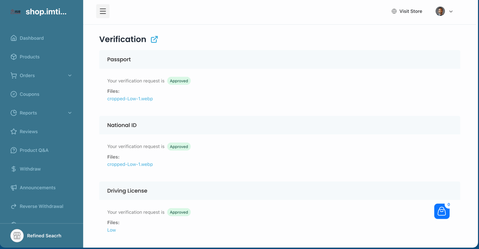 This is a screenshot of verification