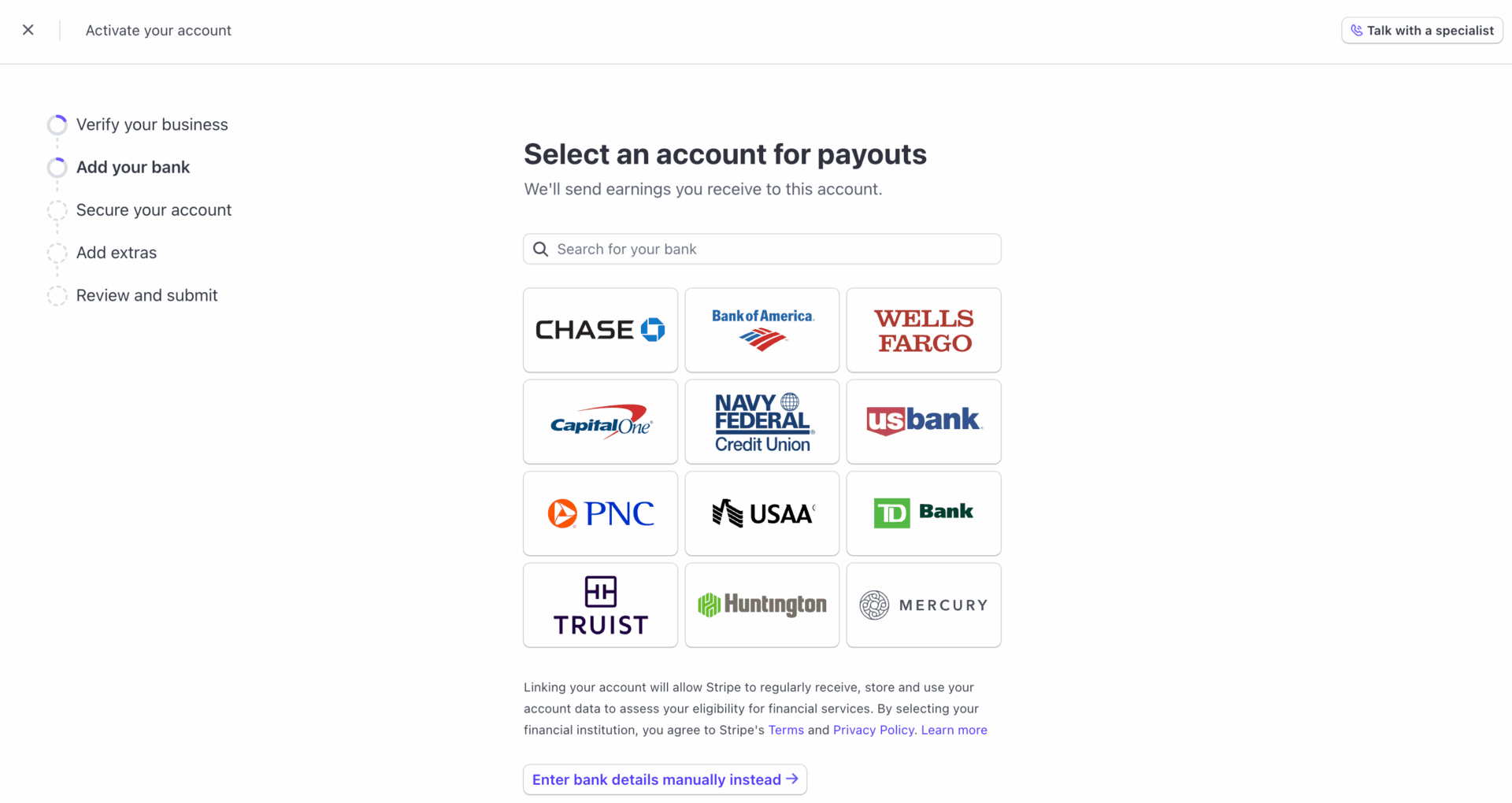 Set Up Your Stripe Account for Express