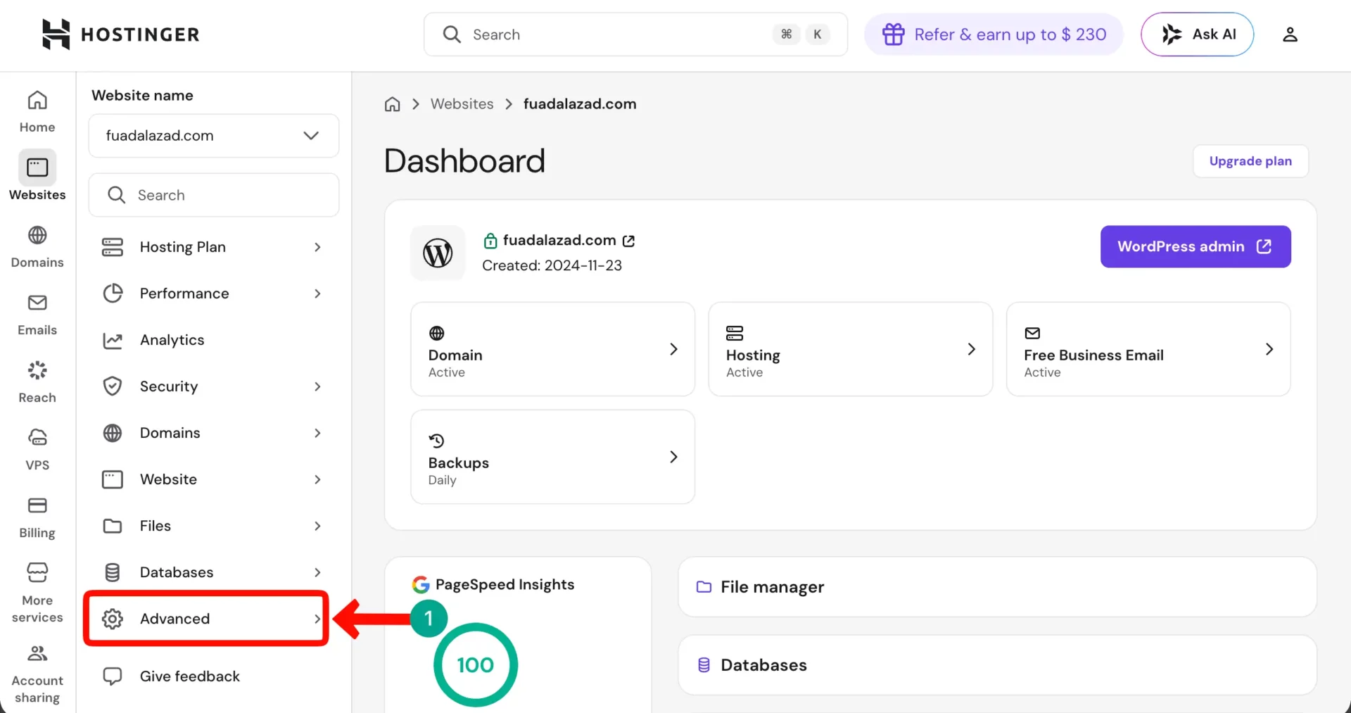 Go to Hostinger account to check the PHP version