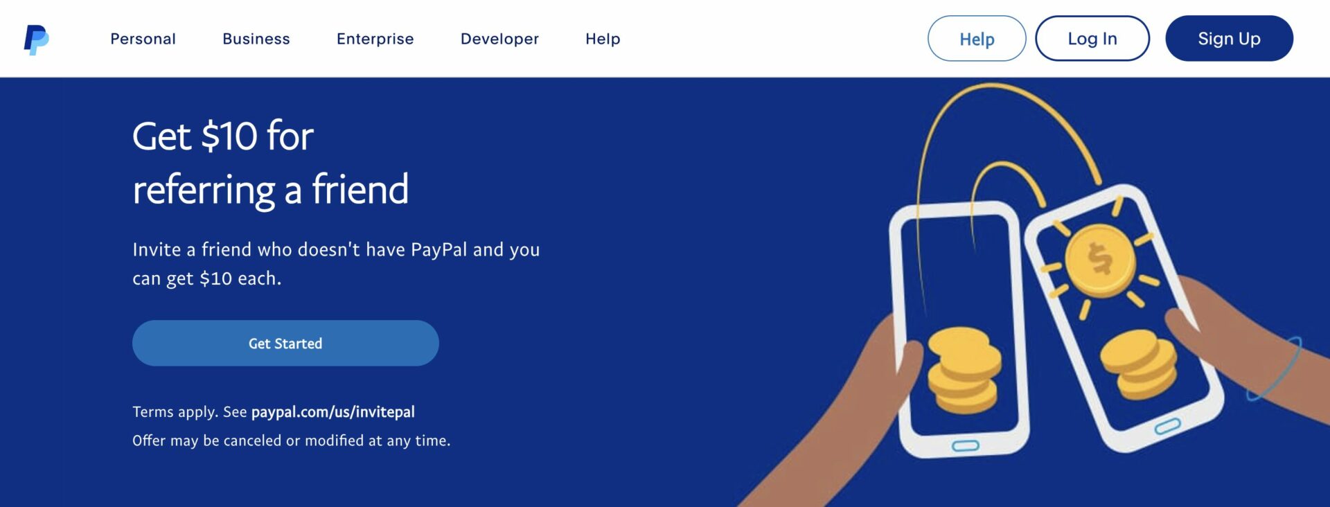 This is a screenshot of Paypal