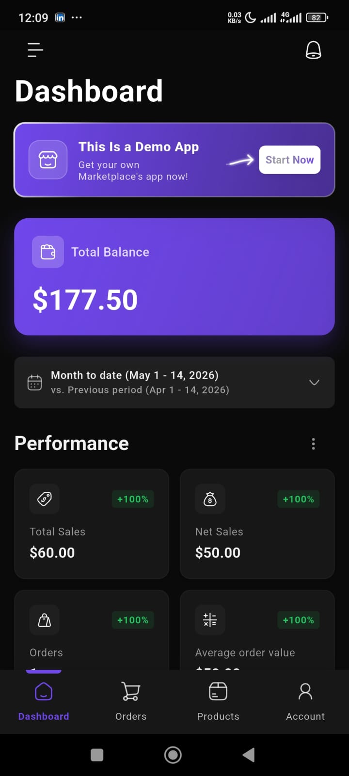 Vendor App Dashboard