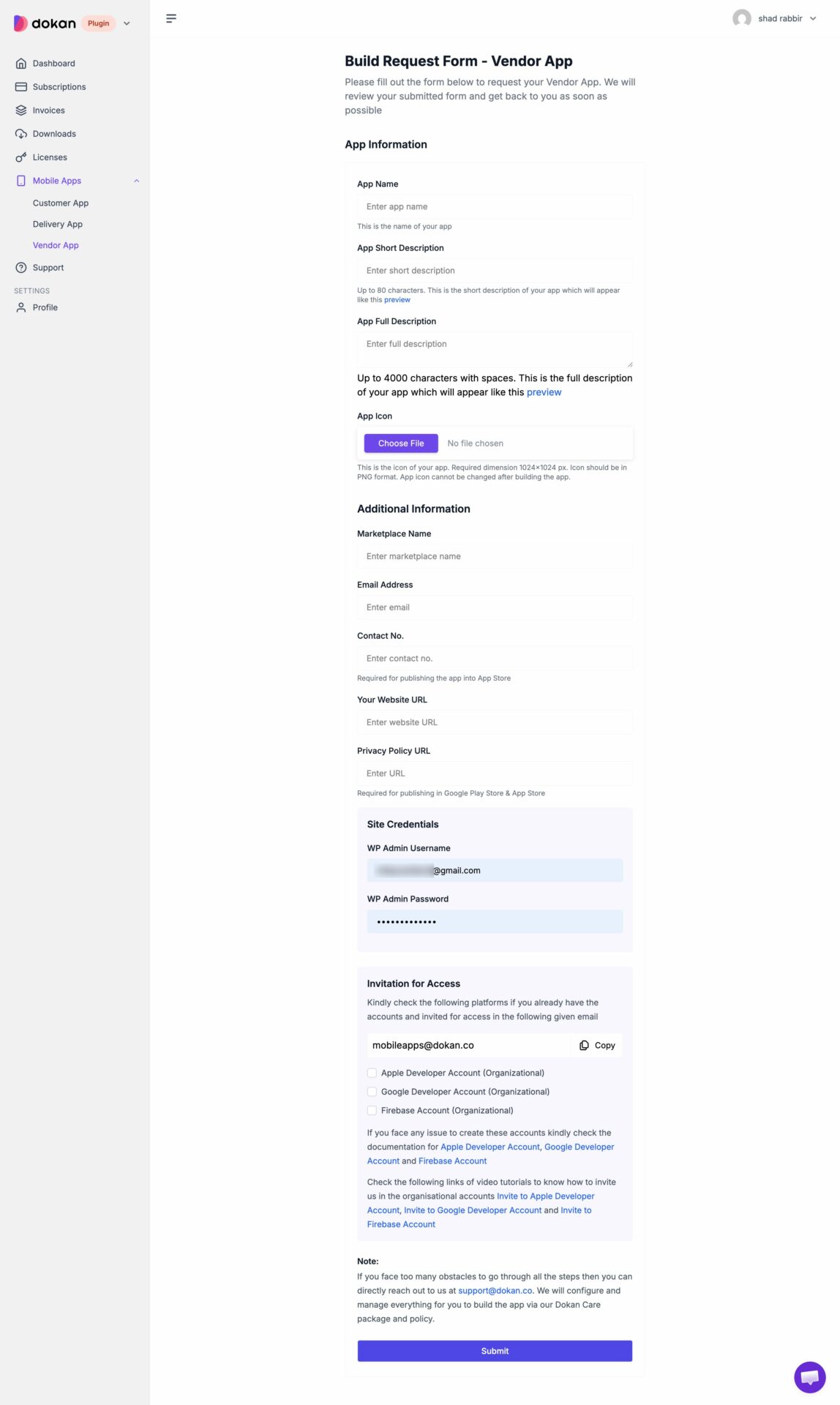 App Request Form