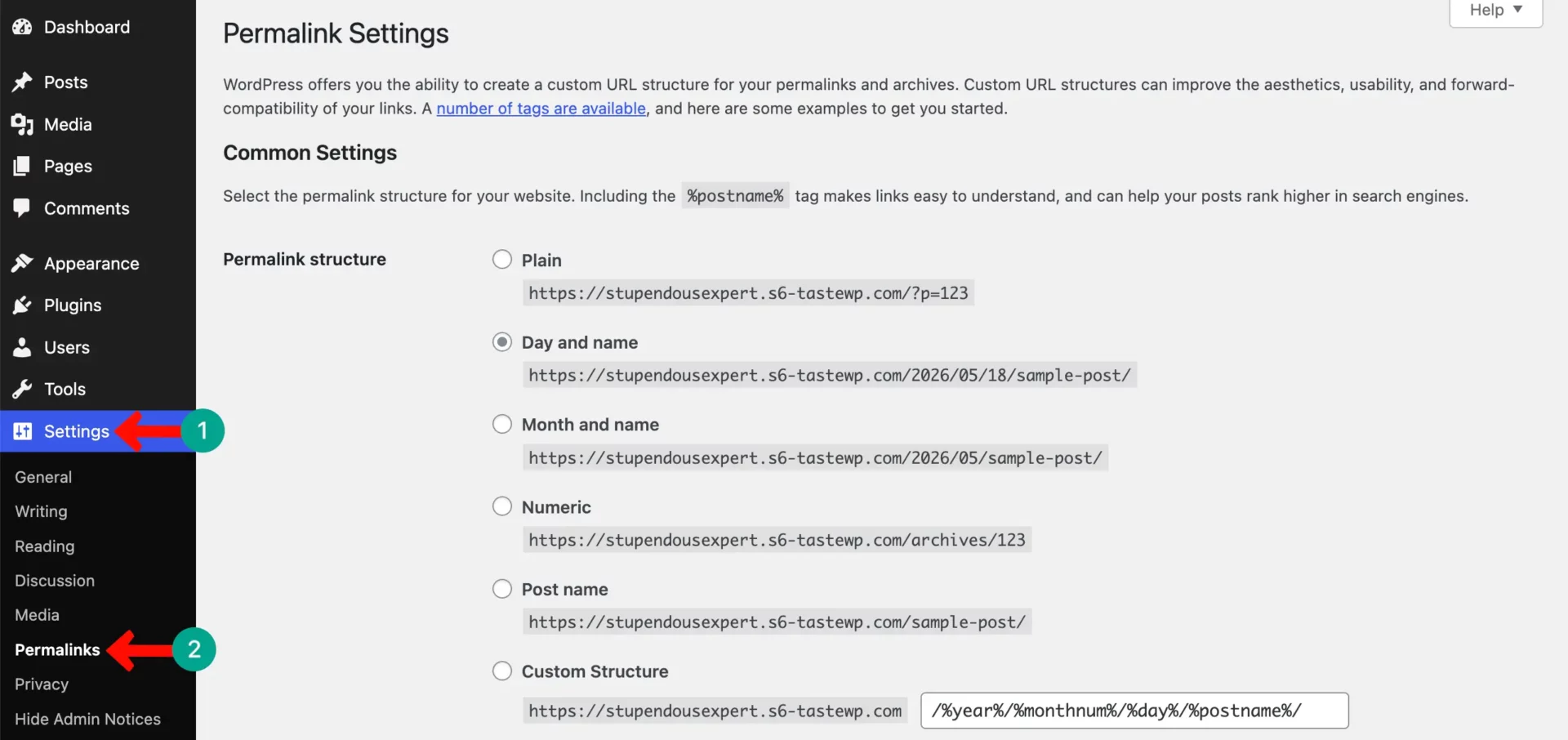 Configure permalinks for the marketplace SEO