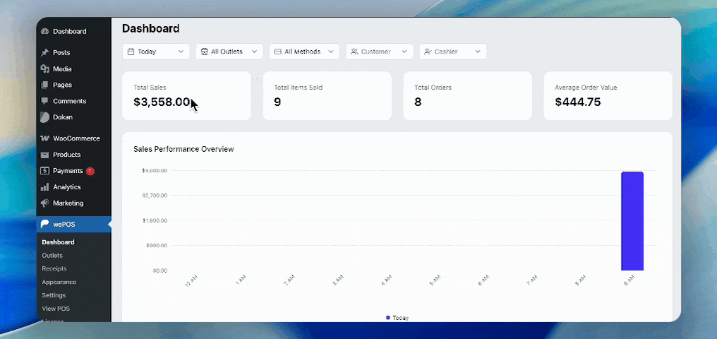 wePos Dashboard GIF
