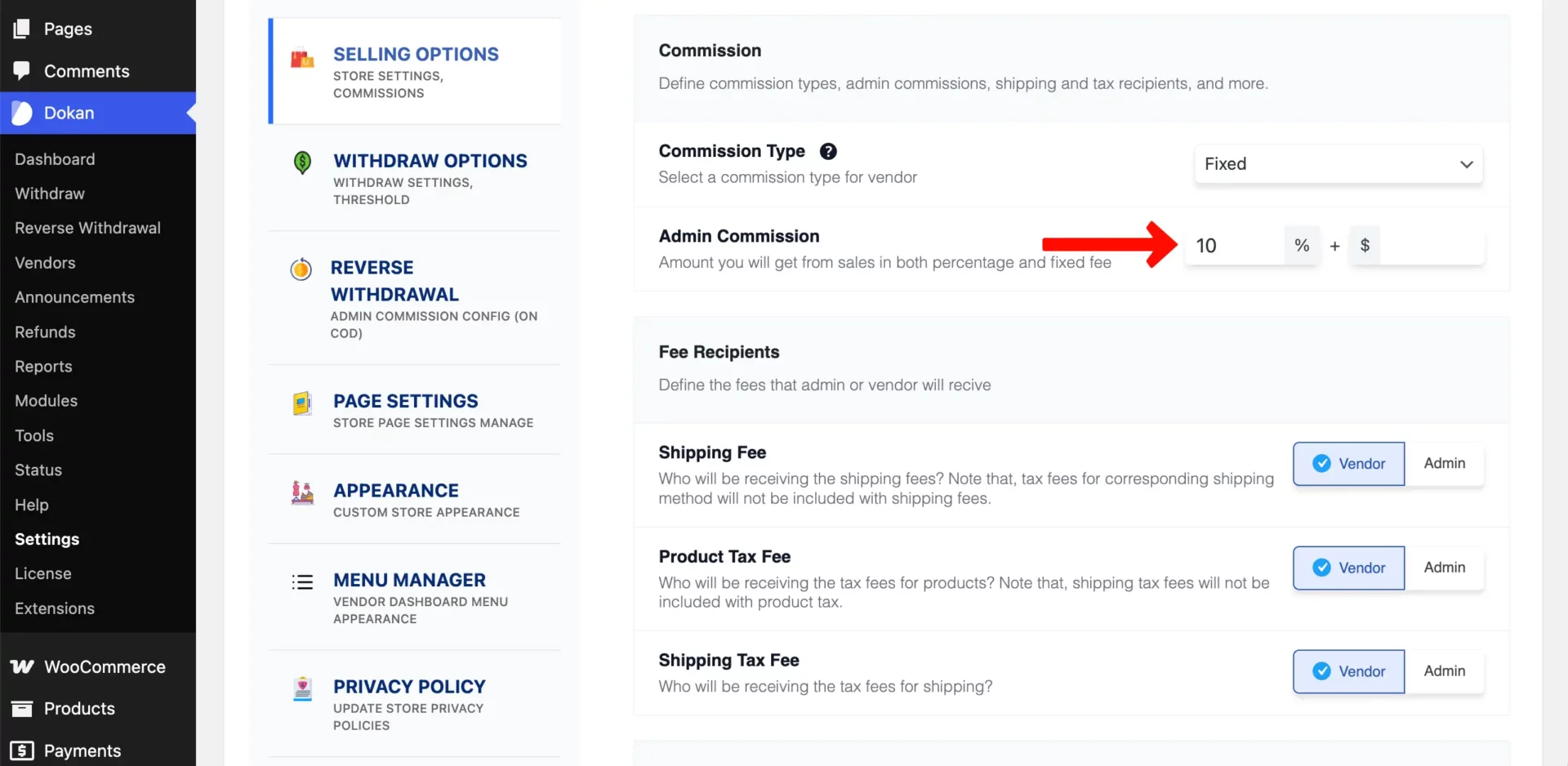 Set Percentage-Based Commission with Dokan