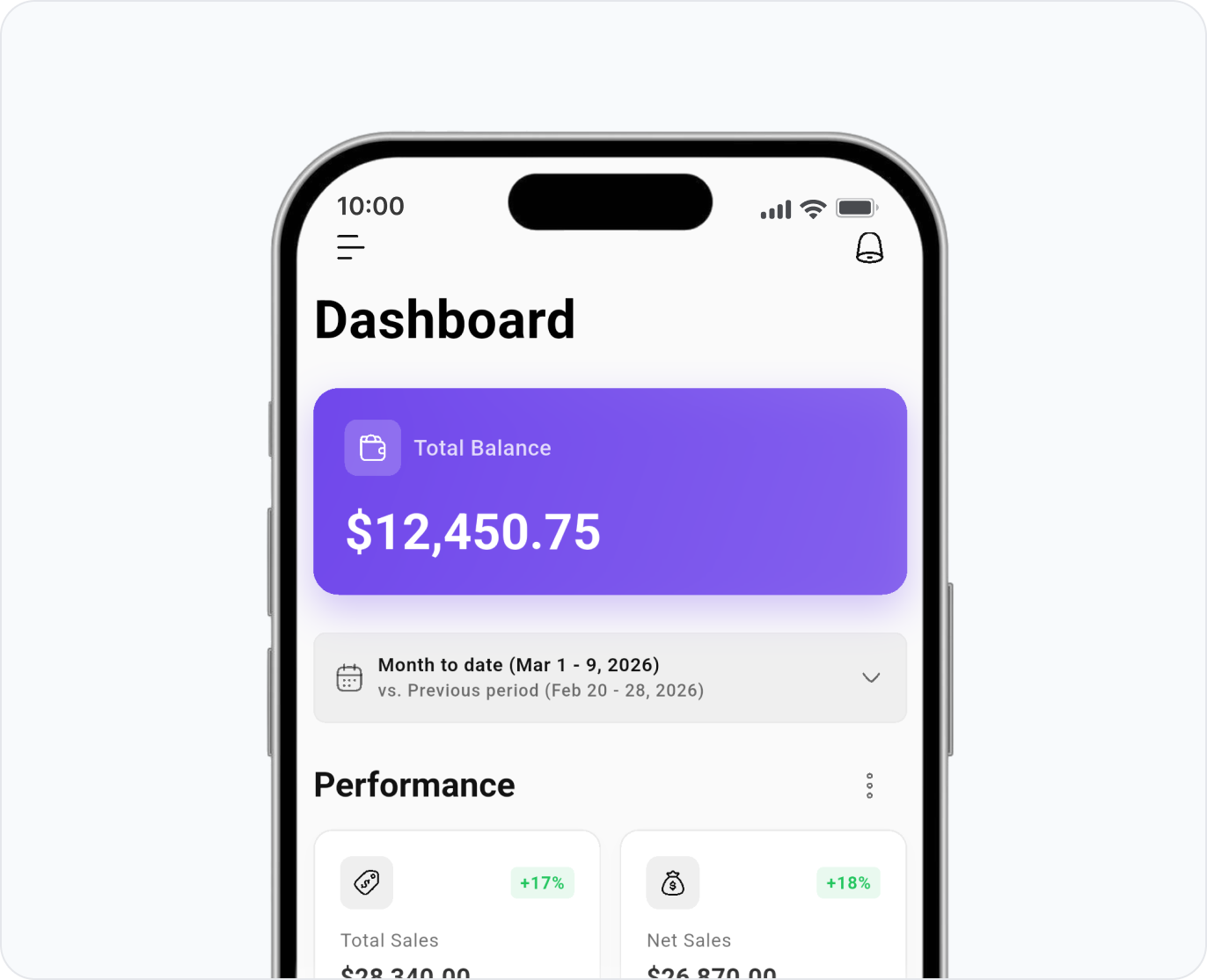 Dashboard screen