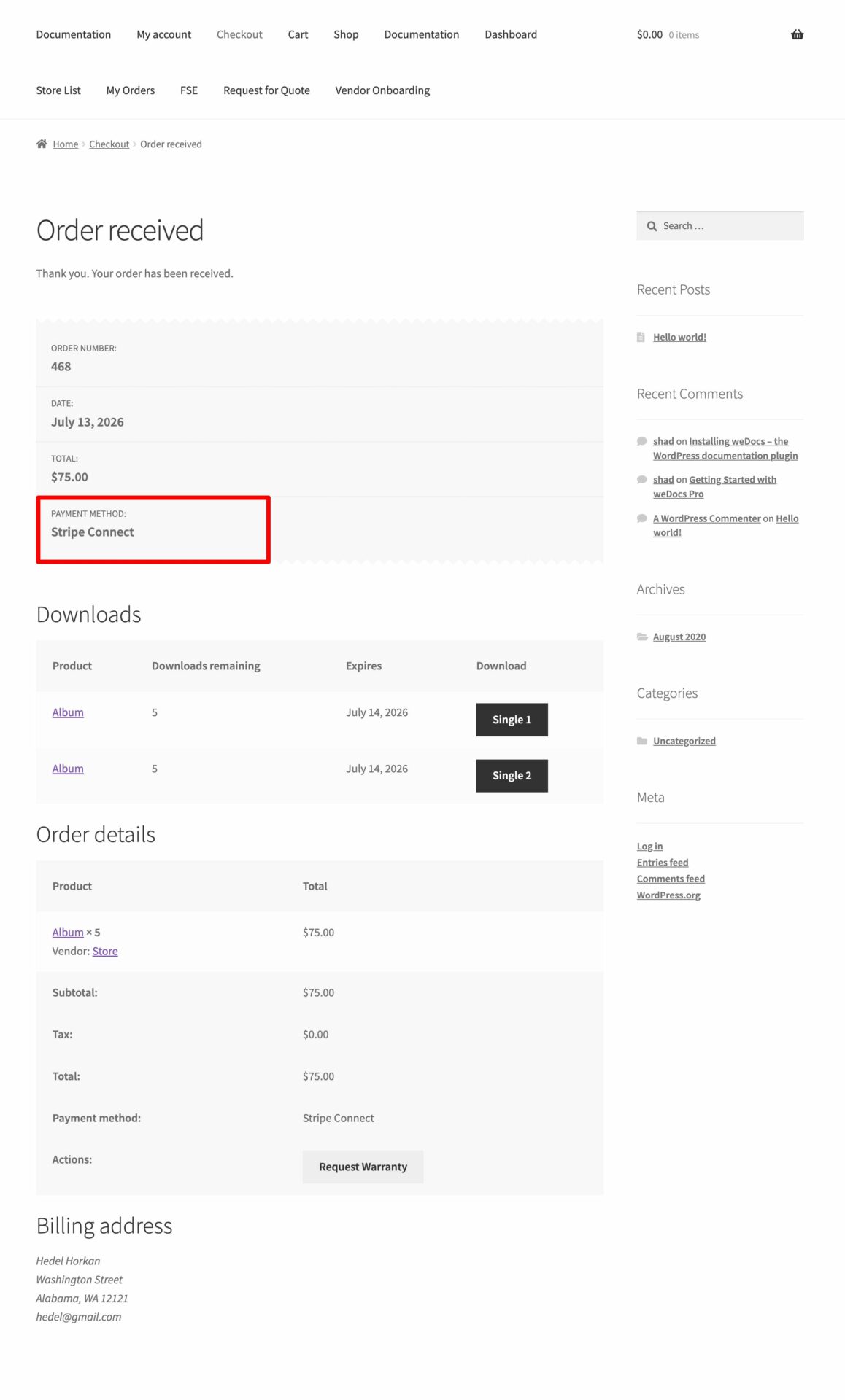 Order Received