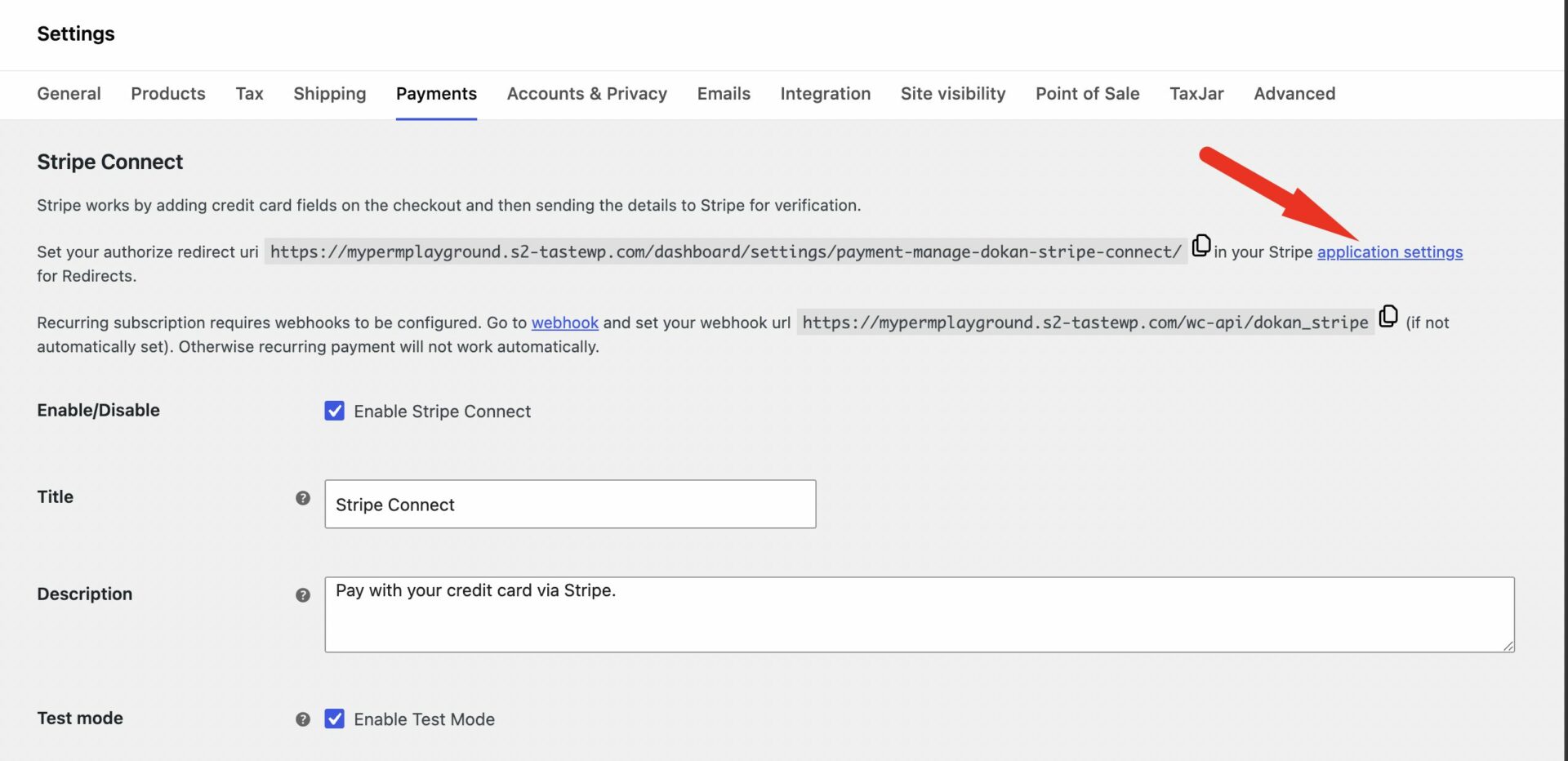 Redirect URL from the Dashboard