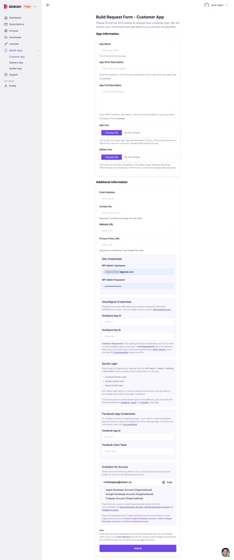 App Request Form